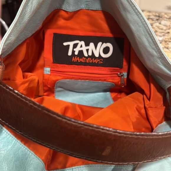 Tano light blue leather shoulder bag. Very soft. - Picture 6 of 7